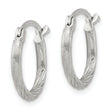 Sterling Silver 2mm Polished/Satin D/C Hoop Earrings