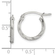 Sterling Silver 2mm Polished/Satin D/C Hoop Earrings