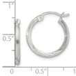 Sterling Silver 2mm Polished/Satin D/C Hoop Earrings