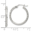 Sterling Silver 2mm Polished/Satin D/C Hoop Earrings