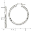 Sterling Silver 2mm Polished/Satin D/C Hoop Earrings