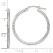 Sterling Silver 2mm Polished/Satin D/C Hoop Earrings
