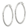 Sterling Silver 2mm Polished/Satin D/C Hoop Earrings
