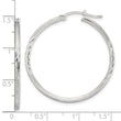 Sterling Silver 2mm Polished/Satin D/C Hoop Earrings