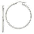 Sterling Silver 2mm Polished/Satin D/C Hoop Earrings