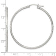 Sterling Silver 2mm Polished/Satin D/C Hoop Earrings