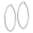 Sterling Silver 2mm Polished/Satin D/C Hoop Earrings