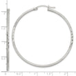 Sterling Silver 2mm Polished/Satin D/C Hoop Earrings