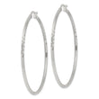 Sterling Silver 2mm Polished/Satin D/C Hoop Earrings