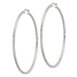 Sterling Silver 2mm Polished/Satin D/C Hoop Earrings
