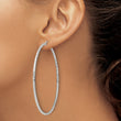 Sterling Silver 2mm Polished/Satin D/C Hoop Earrings