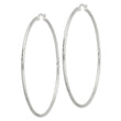 Sterling Silver 2mm Polished/Satin D/C Hoop Earrings