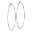 Sterling Silver 2mm Polished/Satin D/C Hoop Earrings