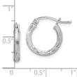 Sterling Silver Rhod-plated 2.5mm Polished/Satin Diamond-cut Hoop Earrings