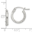 Sterling Silver 2.5mm Polished/Satin D/C Hoop Earrings