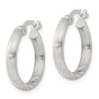 Sterling Silver 2.5mm Polished/Satin D/C Hoop Earrings