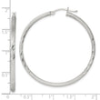 Sterling Silver 2.5mm Polished/Satin D/C Hoop Earrings