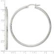 Sterling Silver 2.5mm Polished/Satin D/C Hoop Earrings