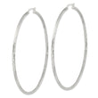 Sterling Silver 2.5mm Polished/Satin D/C Hoop Earrings