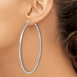 Sterling Silver 2.5mm Polished/Satin D/C Hoop Earrings