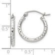 Sterling Silver 2mm Diamond Cut Hoop Earrings