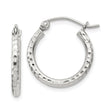 Sterling Silver 2mm Diamond Cut Hoop Earrings