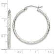 Sterling Silver 2mm Diamond Cut Hoop Earrings
