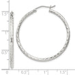 Sterling Silver 2mm Diamond Cut Hoop Earrings