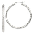 Sterling Silver 2mm Diamond Cut Hoop Earrings