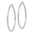 Sterling Silver 2mm Diamond Cut Hoop Earrings