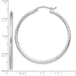 Sterling Silver 2mm Diamond Cut Hoop Earrings