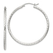Sterling Silver 2mm Diamond Cut Hoop Earrings
