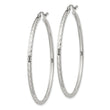 Sterling Silver 2mm Diamond Cut Hoop Earrings