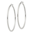 Sterling Silver 2mm Diamond Cut Hoop Earrings