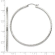 Sterling Silver 2mm Diamond Cut Hoop Earrings