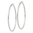 Sterling Silver 2mm Diamond Cut Hoop Earrings