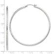 Sterling Silver 2mm Diamond Cut Hoop Earrings