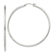 Sterling Silver 2mm Diamond Cut Hoop Earrings