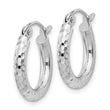 Sterling Silver Rhodium-plated 2.5mm Diamond-cut Hoop Earrings