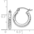 Sterling Silver Rhodium-plated 2.5mm Diamond-cut Hoop Earrings