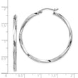 Sterling Silver Rhodium-plated Twisted 2.5x40mmHoop Earrings