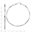 Sterling Silver Rhodium-plated 3x80mmTwisted Hoop Earrings