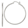 Sterling Silver Fine Twist 1.5x40mm Hoop Earrings