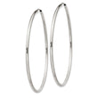 Sterling Silver 2x60mm Endless Hoop Earrings