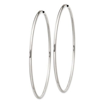 Sterling Silver 2x70mm Endless Hoop Earrings