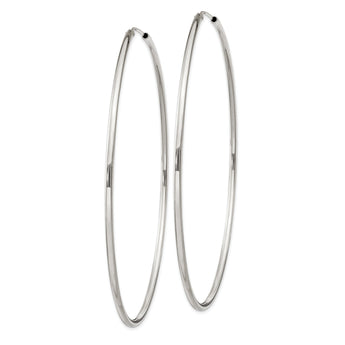 Sterling Silver 2x80mm Endless Hoop Earrings