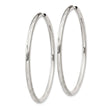 Sterling Silver D/C 2.5x50mm Endless Hoop Earrings
