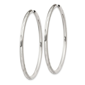 Sterling Silver D/C 2.5x50mm Endless Hoop Earrings