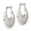 Sterling Silver Polished Puffed Hoop Earrings