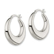 Sterling Silver Polished & Tapered Round Hoop Earrings